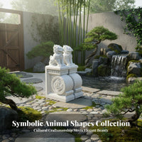 2 Pieces Traditional Marble Door Pier Auspicious Symbol Chinese Door Drum Statue Finely Detailed Carved Stone Gate Protector for Villa Owners
