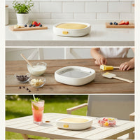 Ice-Frying Tray Plugplugless Rolled Ice Cream Pan Dessert Maker DIY Stainless Steel Compact for Children, Kitchen, Parties