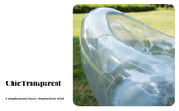 Transparent Inflatable Sofa Trendy Transparent Inflatable Chair Quick Inflation Clear Inflatable Chair for Young Adults, Teens, Dorm Room, Parties