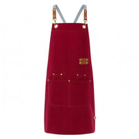 Large Front Pocket Cross-Back Apron Long Work Apron Leather-Look Strap Tabs Workwear Adjustable for Kitchen, Gardening, Service