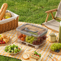 Outdoor Storage Box, Weatherproof Garden Storage Box for Cushions, Sealed Storage Box with Lid, Drain Board for Outdoor Use