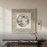Chinese Lattice Cutcut-Through Mat Hollow-Cut-Through Design Photo Frame Insert Thickened Framing Supply for Artists, Home Decorators, Art Display