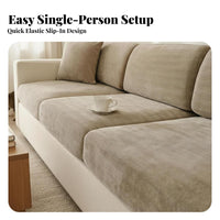 Herringbsingle Person Pattern Stretch Jacquard Slipcover Scratch-Resistant Fitted Cushion Cover Non-Slip Sofa Protector Full Protection for Pet Owners, Families with Children, Homeowners, Living Room, Lounge Area, Home