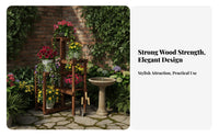 Space-Saving Multi-Tier Corner Flower Stand Sturdy Construction Tiered Corner Stand Stable Structure Plant Shelf Strong Load-Bearing for Gardeners, Homeowners, Apartment Dwellers, Balcony, Outdoor, Indoor, Living Room