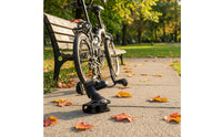 Curved Arm Folding Bike Support Wheel Metal Fastener Cycle Support Wheel Assembly
