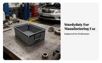 RobustDuty metal panel Turnover Box Stackable Design Galvanized Bin with Handles Portable commercial Storage for Warehouse Workers, Factory workers, Homeowners, Workshop, Garage, Living Room, Bedroom
