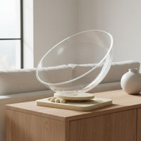 Space Capsule Cat Bed Wood Base Rotating Cat Nest Transparent Outer Layer Capsule Pet Bed for Indoor