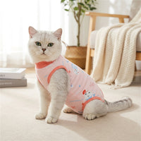 Cat Recovery Suit with Snap Button, Breathable Polyester Spay Suit for Cats, Sleeveless Neuter Suit, Post Surgery Anti Licking Medical Apparel