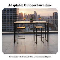 Waterproof Narrow High-Top Table Sun-Proof Outdoor Furniture Weather-Resistant for Apartment Dwellers, Entertainers, Balcony, By the Window, Hotel, Outdoors