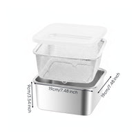 Efficient Drainage Stainless Steel Food Container with Drainer Sealed Lid Refrigerator Storage Container with Strainer Easy to Clean Stainless Steel Crisper Box Multipurpose for Meal Preppers, Chefs, Picnic