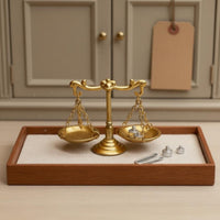 Miniature Balance Scale with Weights Realistic Balance Scale with Weights Compact for Study Desk