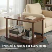 Compact Design 2-Tier Accent Table Space-Saving Home Furniture Versatile Use Nightstand Stable Support for Apartment Dwellers, Homeowners, Young Adults, Living Room, Small Areas, Bedroom, Entryway