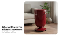 Pedestal Trash Can with Wheels Lidded Rolling Garbage Bin with Lid Restroom Garbage Bin for Living Room, Bedroom, Office