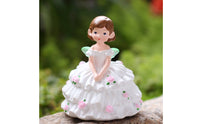 Magical Charm Blossom Dress Figurine Long-Lasting Resin Girl Statue Realistic Feature for Balcony