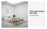 Rounded Corners Building Block Table with Storage Double-Sided Tabletop Multifunctional Kids Activity Table Convertible Learning Desk for Children, Toddlers, Preschoolers, Playroom, Nursery, Daycare, Classroom