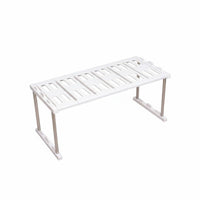 Foldable Kitchen Shelf Easy to Clean Stainless Steel Kitchen Shelf Heavy Duty Sink Storage Rack for Refrigerator, Countertop, Office