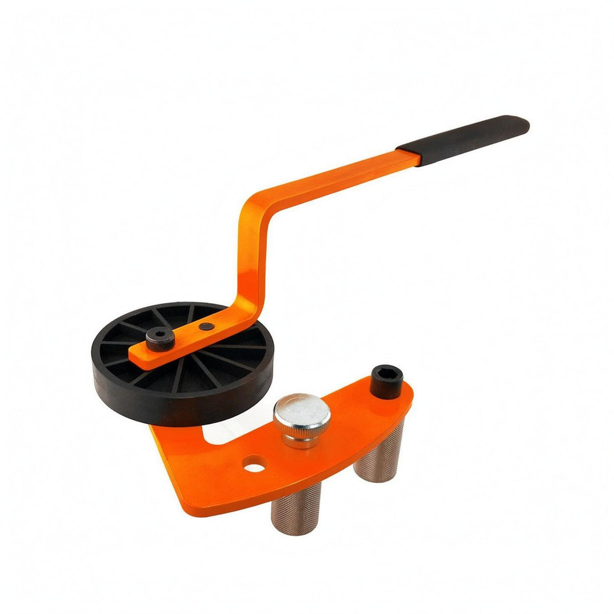 Non-Slip Handle Deck Board Straightening Tool Curved Arm Deck Board Straightener Contact Point Wheel Knurled Posts