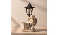 Angel Statue with Solar Lantern Outdoor Garden Figurine Planter Decorative Garden Statue with Lantern for Homeowners, Yard, Patio