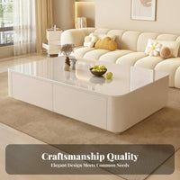 2 Pieces Modern Minimalist design TV Stand and Coffee Table Set Large Storage Capacity TV Stand with Accent Tables Two-Tone Design media Center Easy Assembly for Apartment Dwellers, Homeowners, Families, Living Room, Bedroom