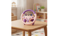 Steering Wheel Toy with 360-Degree baseDegree Rotating Simulated Driving Steering Wheel Realistic for Young Children, Kids, Travel, Playroom