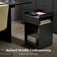 Nordic design Rotating Compartment Trolley Mobile Design Nightstand Multi-Functional Storage Cabinet Space-Saving for Apartment Dwellers, Homeowners, Bedroom, Living Room, Home Office, Kitchen