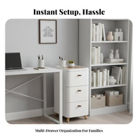 Installationno-Assembly 3-Drawer Organizer Minimalist Design Multi-Tier Organizer Space-Saving Bedside Table Large Capacity for Homeowners, Fromice Workers, Bedroom, Living Room, Entryway, Bathroom