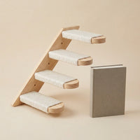 Wall-Mounted Cat Bed Furniture, Solid Wood Climbing Shelf with Enclosed House and Hammock, Wall Mounted Cat Climbing Wall