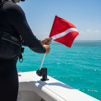 Warning Flag with Pole High-Visibility Boat Flag with Pole Marine Marker for Boaters, Divers, Boating, Diving