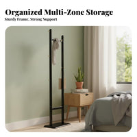 Space-Saving Unattached Standing Clothes Valet Multi-Functional Coat Rack Minimalist Design Clothing Storage Strong Load-Bearing for Apartment Dwellers, Homeowners, Adults, Small Areas, Living Room, Entryway, Walk-in Closet