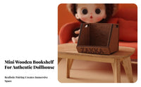 Simulation Model Dollhouse Book Storage Rack Realistic Design Miniature Wooden Book Box Rustic Charm Design for Adults, Miniature Scene S
