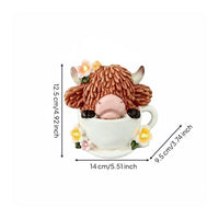 Scottish Cattle Yard Lamp Housewarming Gift Scottish Cattle Statue Waterproof Yard Ornament for Courtyard