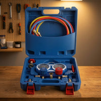 Gauge Set with Case Multi-Port Gauge Set Easy-to-Read Charging Kit for Garage