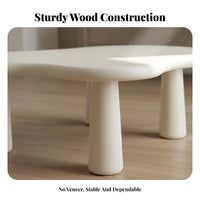 Minimalist aesthetic Fluffy FormShaped Low Table sturdy Wood Legs Fluffy FormShaped Centerpiece Small Space accommodating Living Room Furniture Modern Aesthetic for Apartment Dwellers, New Homeowners, Design aficionados, Lounge Area, Home, Indoor, Bedroom