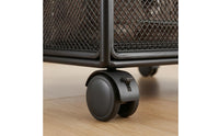 Slanted Shelves Rolling Mesh Rack Caster Wheels Toy Storage Rack Movable Rolling Shelf Metal