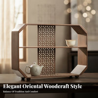 Tabletop Display Shelf Rustic Wooden Display Shelf Smooth Surface