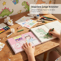 A4 Thickened Sketchbook for Beginners, Art Drawing Book for Primary School Students, Blank Art Album for Painting and Coloring