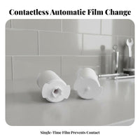 Waterproof Disposable Toilet Seat Film Roll Automatic Toilet Seat Cover Film Hygiene Product for Customers, General Public, Commercial Bathrooms, Airports, Restaurants