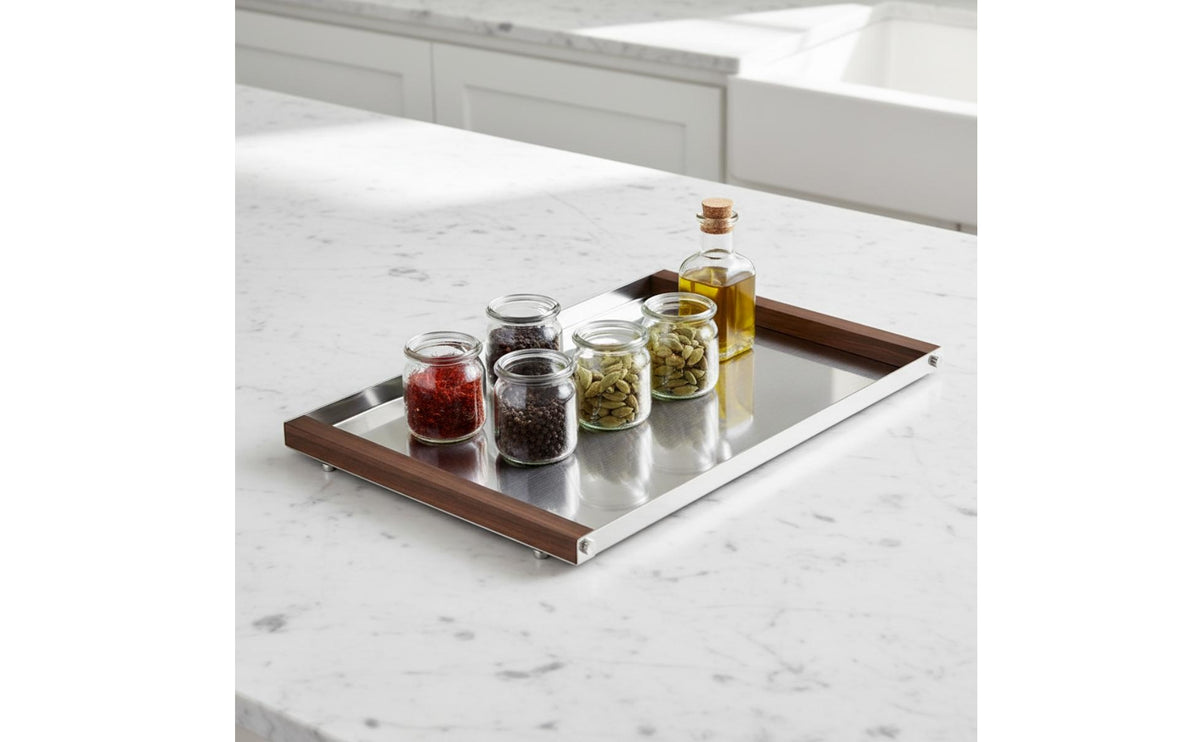 Tray with Mirrored Base Low Profile Tray with Mirrored Bottom Sturdy for Living Room