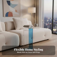 Nordic design aesthetic Transparent Wave Table Light Luxury Design Indoor Furniture Irregular Shape Household Furnishing Space-Saving for Homeowners, Interior Designers, Renters, Living Room, Bay opening Area, Small areas, Bedroom