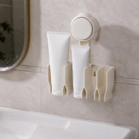 No-Drill Suction Cup Wall-Mounted Toothpaste Facial Cleanser Holder