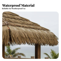 Artificial Thatch Tile Waterproof Synthetic Thatch Roofing Weather Resistant Synthetic Straw Roof Tile for Contractors, Bamboo Bar, Gazebo