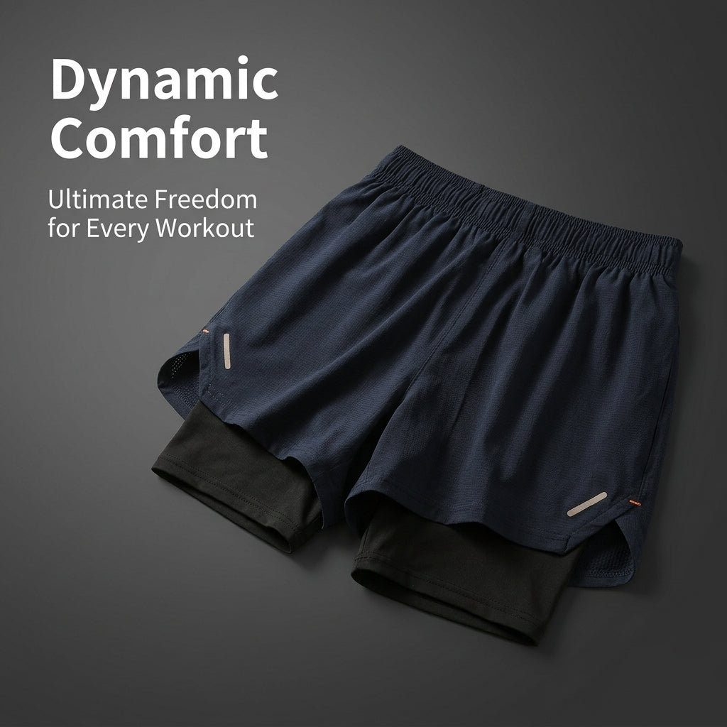 Running Shorts Womens with Double Layer Design, Quick Dry Polyester Spandex Blend, Stretchy Athletic Wear