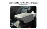 Car Armrest Cushion with Storage Pockets Quilted Car Armrest Pad with Storage Pockets Soft for Commuters