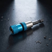 Knurled Bit Holder with Quick-Release Universal Hex Shank Adapter Wear-Resistant Rapid-Switch Bit Holder Industrial-Grade for Workshop