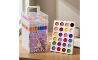 24 Pieces Non-Bleeding 24 Acrylic Markers No-Press Acrylic Marker Set Colored End Bands Art Supply Smooth Application for Drawing, Coloring