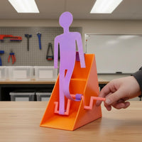 Portable 3D Printed Walking Man Lightweight Hand Crank Stroller Novelty Gift Walking Figure Toy Tactile Feedback for Office