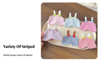1/6 Scale Doll Suspender Shorts Striped Cute BJD Clothes for Hobbyists