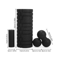 4 Pieces Foam Roller Kit Deep Tissue Fitness Equipment Portable for Yogis