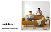 Light Luxury Design Upholstered 2-Seater Couch Modern Design Compact Upholstered Settee High-Density Cushion Sofa Sturdy Frame for Apartment Dwellers, Homeowners, Students, Coffee Shop, Lounge Area, Bedroom, Office