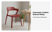 Space-Saving Stackable Armchair Long-Lasting Construction Dining Chair Heavy-Duty Seating Furniture Single-Piece Molding for Event Planners, Business Owners, Restaurant, Reception Area, Kitchen, Waiting Room
